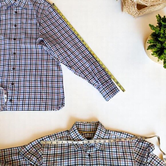 Robert Talbott Trim Fit Plaid Button Down Shirt Size Large 100% Cotton - Picture 7 of 16